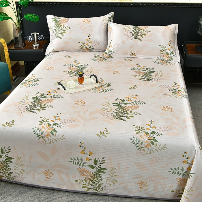 Luxury Washable Ice Silk Cooling Mat 3-Piece Set with Twill Weave for Air-Conditioned Rooms
