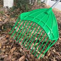 Garden Leaf Rake with Plastic Head and Optional Handle for Lawn and Yard Cleanup
