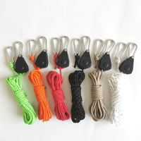 Reflective Guy Line Rope with Pulley Adjuster for Outdoor Camping Tents and Tarps