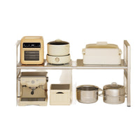 Expandable Stainless Steel Under-Sink Organizer Rack for Kitchen Cabinets
