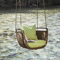 Outdoor Woven Rope Swing Chair for Garden Patio Villa Hotel