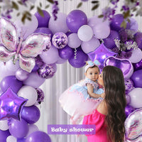 Purple Butterfly Balloon Arch Kit for Kids' Birthday Parties, Weddings, and Anniversaries