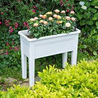 Large Self-Watering Planter Box for Outdoor Vegetable Gardening - Rectangular Plastic Pot with Nordic Design