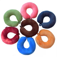 Cute Animal Cartoon Memory Foam Lumbar Support and U-shaped Neck Pillow for Office and Travel