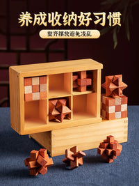 Luban Lock Kongming Lock Brain Teaser Puzzle Set for Kids and Students