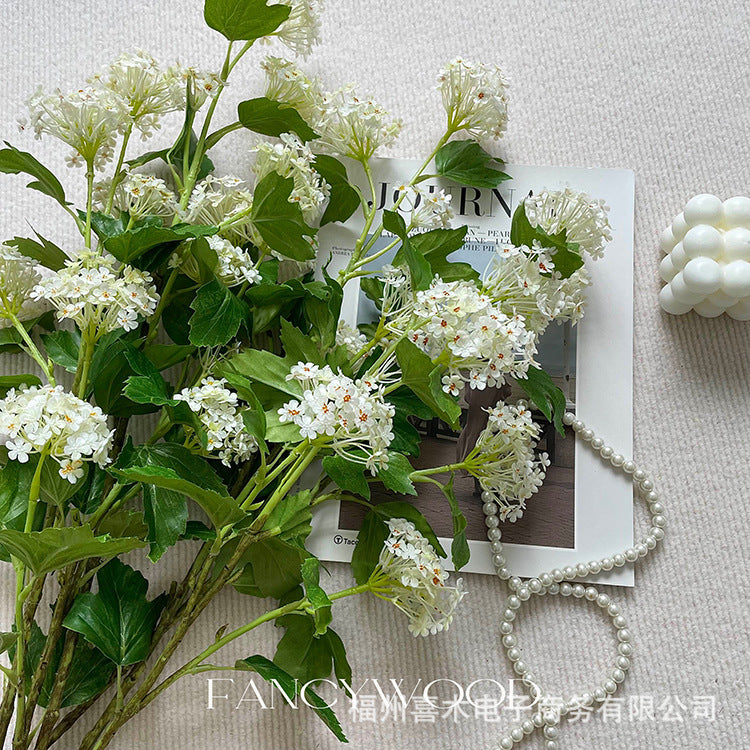 Artificial Snowball Hydrangea Stem for Home Decor and Photography Props