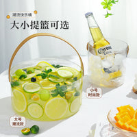 Portable Transparent Fruit Ice Bucket with Handle for Picnics and Outdoor Parties