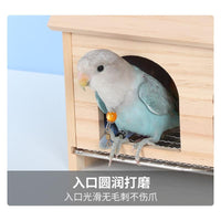 Bird Hideaway House with Pull-Out Tray for Parrots and Small Birds, All Seasons