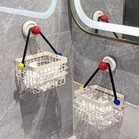 Suction Cup Wall-Mounted Facial Tissue Dispenser Basket for Bathroom