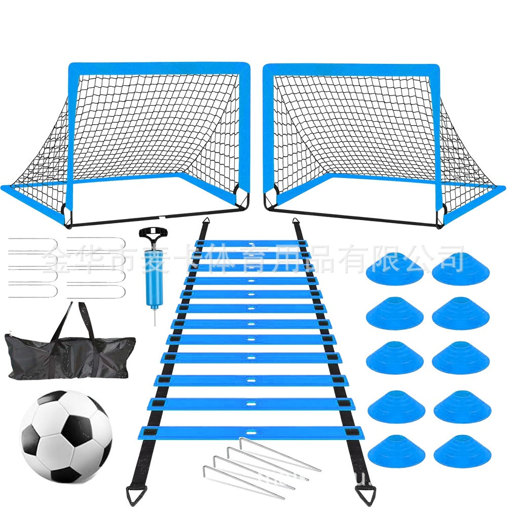 Portable Soccer Goal Set 6x4ft, Easy Assembly Fiberglass Pole Football Goal for Backyard Training