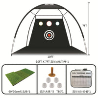 Indoor Golf Practice Net Set with Chipping Net and Scoreboard