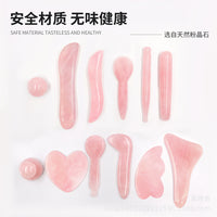 Rose Quartz Gua Sha Massage Tool for Face and Body - Acupressure and Lymphatic Drainage