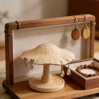Naturalist Mushroom Jewelry Holder for Dresser & Desk, Earring Organizer & Display Stand, Creative Gift for Friends