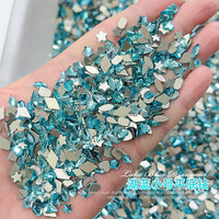 Blue Flat-Bottom Nail Art Rhinestones Waterdrop Shaped Mixed Sizes for Manicure Decoration