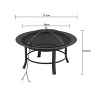 Outdoor Camping Fire Pit Round Large Bonfire Bowl Patio Heater BBQ Grill