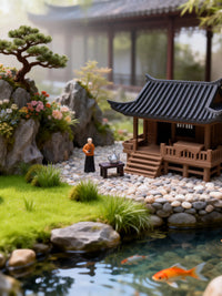 Miniature Teahouse Ancient Architecture Ornament for Aquariums and Landscaping