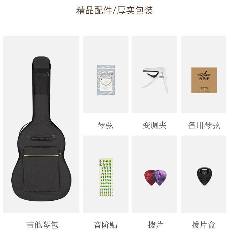 Acoustic Guitar Starter Pack with Accessories and Gig Bag