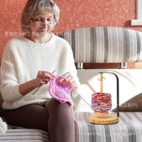 Magnetic Wooden Yarn Holder for Knitting and Crocheting, Rotating Yarn Ball Storage Spool Stand