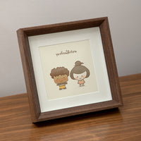 Mini Square Wooden Picture Frame for Desktop Display, Mother's Day Gift