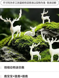 Miniature Deer Figurines for Moss Terrariums and Aquariums