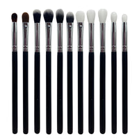 11-Piece Soft Fiber Eyeshadow Brush Set - Multifunctional Eye Makeup Tools