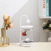 Ultra-White Glass Betta Fish Tank Desktop Aquarium with Landscaping Options