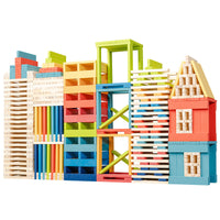 Wooden Dominoes Stacking Blocks Set for Kids, Educational Building and Balance Toy