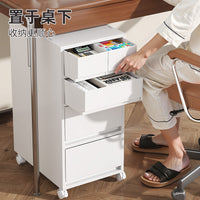 Desktop Drawer Storage Cabinet with Wheels, Multi-layer Office File Organizer, Under-Desk Storage Rack