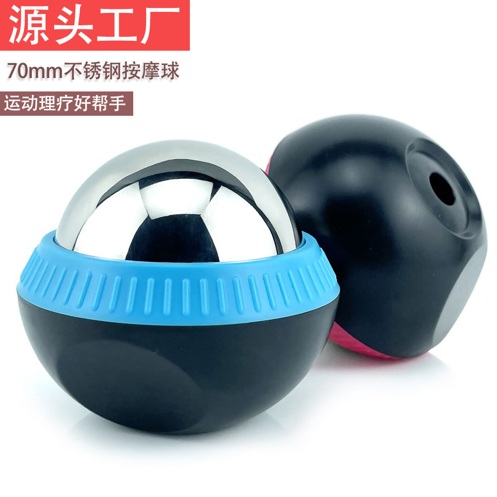 Stainless Steel Massage Ball Roller for Muscle Relief and Cold/Hot Therapy