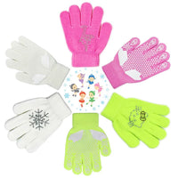 Kids Figure Skating Gloves with Rhinestones - Thickened High Elasticity for Ice Skating Training