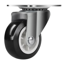 Silent Swivel Caster Wheels with Brake for Furniture Carts, 1-3 Inch