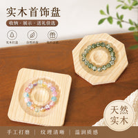 Solid Wood Jewelry Display Tray for Bracelets and Bangles, Beading Design Organizer