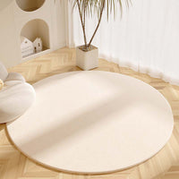 Wabi-Sabi Style Faux Cashmere Round Rug for Living Room Bedroom Study