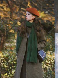 2026 New Japanese Retro Imitation Cashmere Scarf for Women, Korean Style Solid Color Neck Warmer