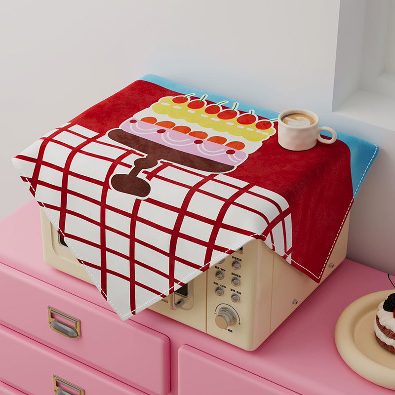 Cute Dustproof Microwave Oven Air Fryer Cover Towel
