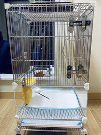 304 Stainless Steel Multi-Tier Pet Cage for Sugar Gliders, Squirrels, and Parrots