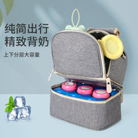 Double Layer Breast Milk Cooler Bag Insulated Lunch Tote for Nursing Moms
