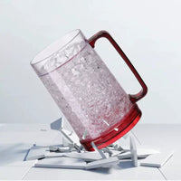450ml Double Wall Freezer Beer Mug with Handle, Colorful Gel-Filled Chilling Cup