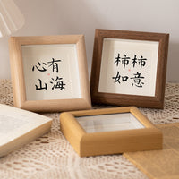 Hollow Blessing Photo Frame Square Wooden Picture Frame for DIY Art Display