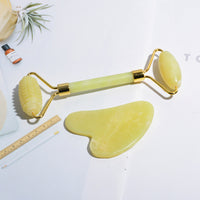 Jade Roller and Gua Sha Set for Face and Body Massage