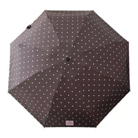 Jiaomei Korean Style Polka Dot Portable Umbrella, Dual-Use Sun and Rain Capsule Umbrella, Blackout Sunshade
