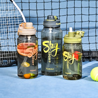 Large Capacity Plastic Water Bottle with Scale Markings for Sports and Fitness