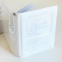 Cute Winter Cat Mini Photo Album for 3-inch Instax Cards, Kpop Photocard Holder, 40-Pocket Storage Book