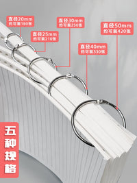 Loose Leaf Metal Binder Rings for Notebooks, Cards, and Documents - Assorted Sizes