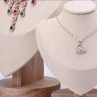 Velvet Solid Wood Mannequin Necklace Display Stand for Jewelry Counter