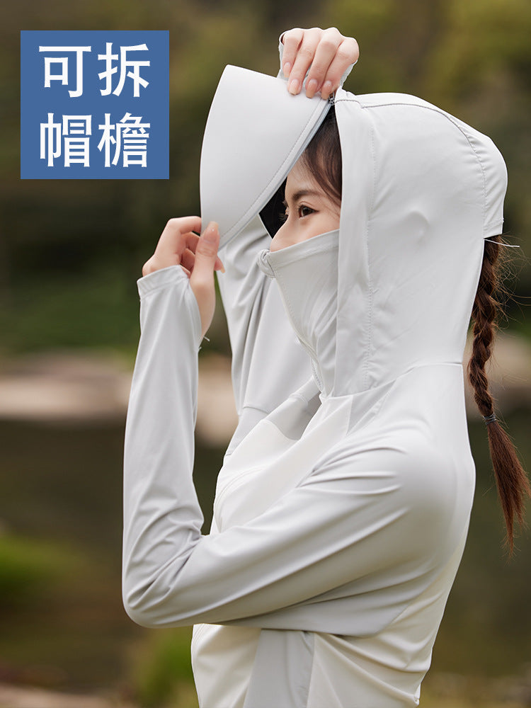 UV Protection Cooling Hoodie for Men and Women, UPF 50+ Quick Dry Sun Protection Jacket with Visor