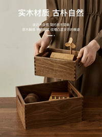 Wooden Desktop Storage Basket for Snacks, Cosmetics, and Keys