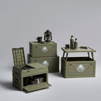 Outdoor Camping Foldable Storage Box with Table Lid for Car Trunk Picnic Organization