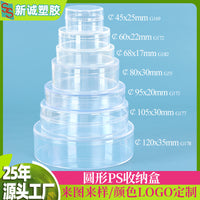 Round PS Plastic Display Box for Jewelry and Figurines