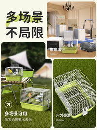 Portable Bird Carrier Cage for Parrots, Budgies, Peonies, Cockatiels, Sun Conures - Outdoor Travel Handheld Bird Cage